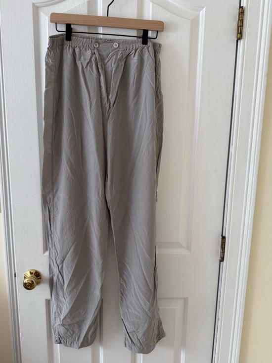 Pants - Vintage Light Gray Women Elastic-Waist Trouser